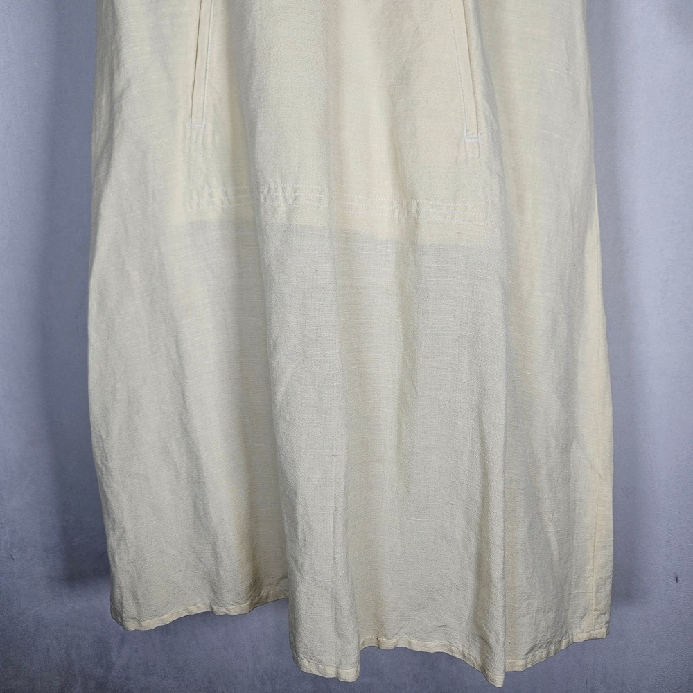 Tommy Bahama Hooded Dress Women L Yellow Hemp Silk Blend Sleeveless Relaxe Beach - Picture 11 of 14
